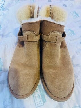 UGG Chestnut Suede Shearling Ankle Boots
